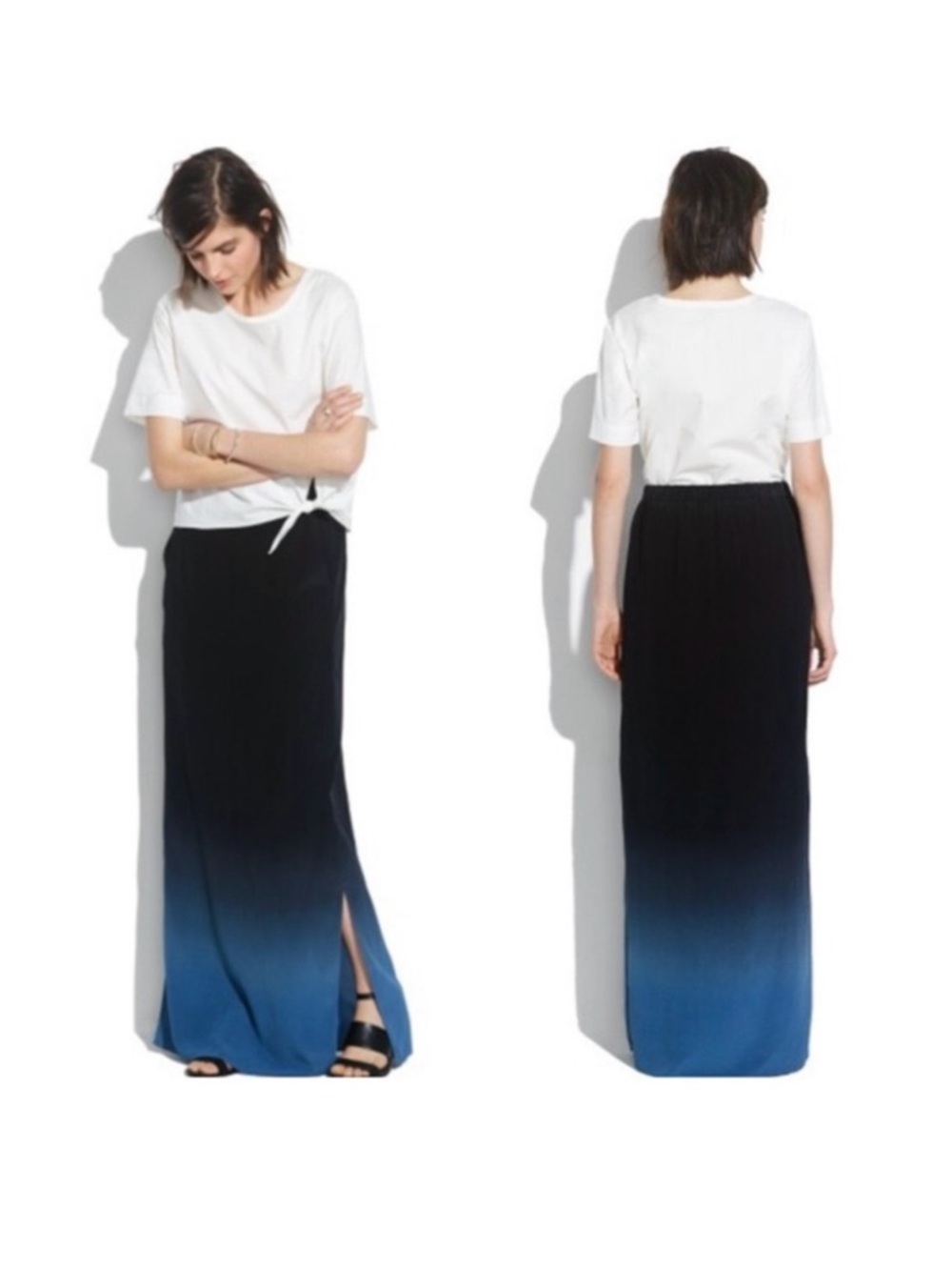 Madewell silk shadeview ombré maxi skirt